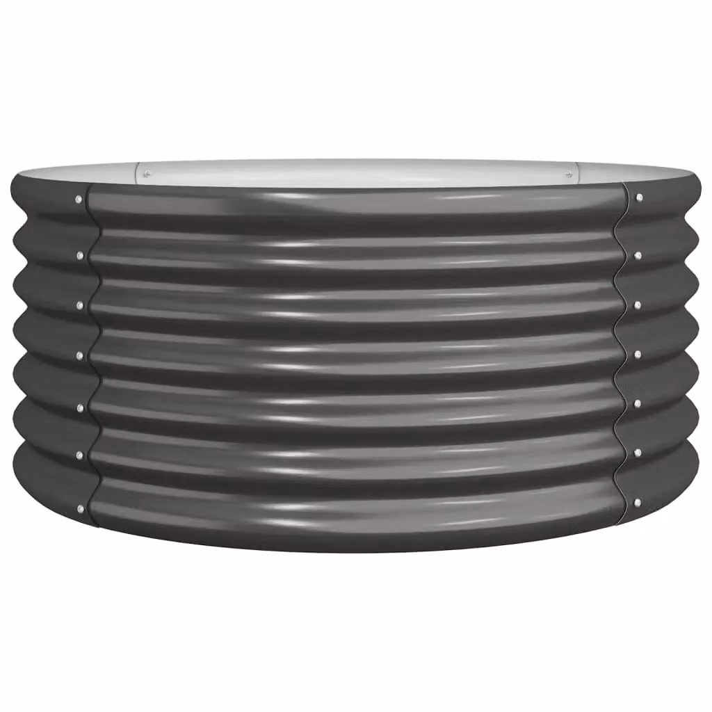 Berkfield Home Garden Planter in Anthracite Black Powder-coated Steel, W: 80 cm, D: 80 cm, H: 36 cm – 2