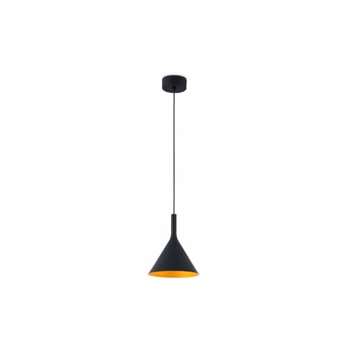 Netlighting Pam LED Small Dome Suspended Pendant Light in Black and Gold/Brass Aluminium – 1