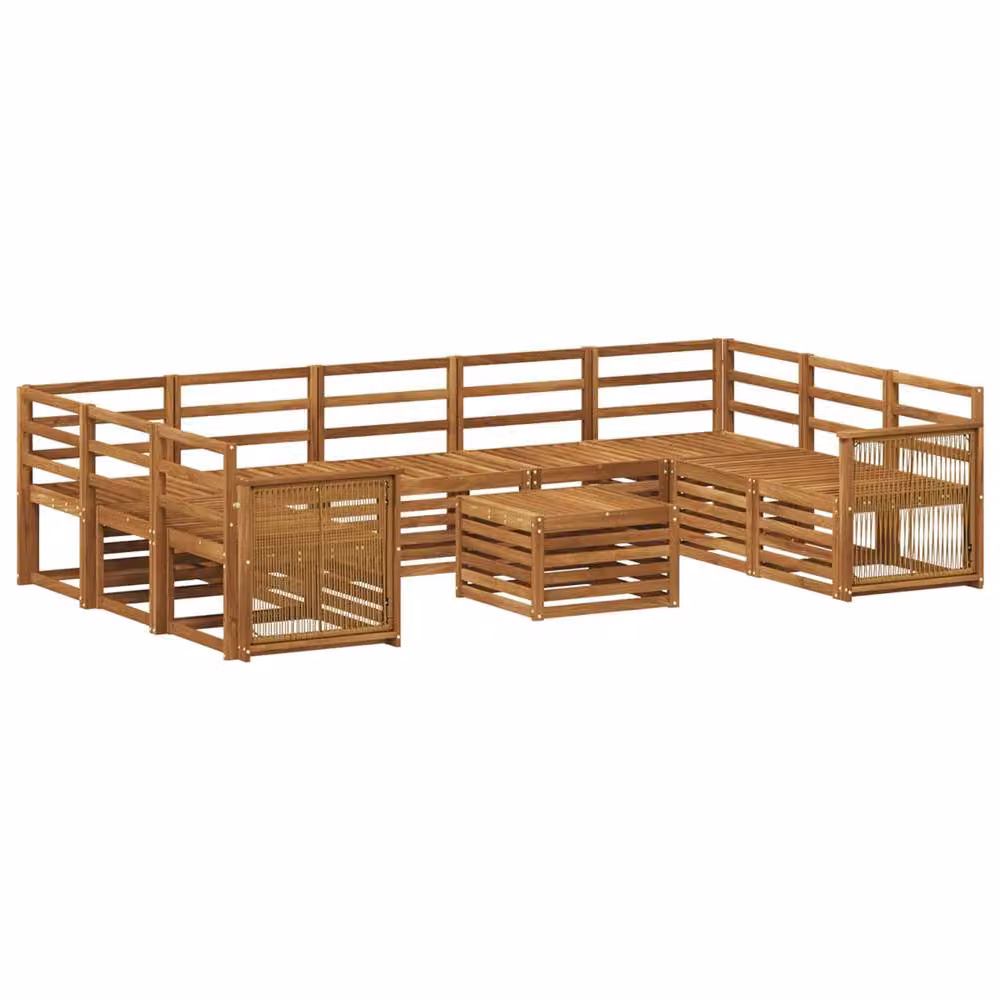 Berkfield Home Solid Acacia Wood Sofa Set in Brown – 2