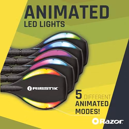 Razor RipStik Ripster Lightshow Light Up Two Wheel Caster Board, Black and Multicolour – 3