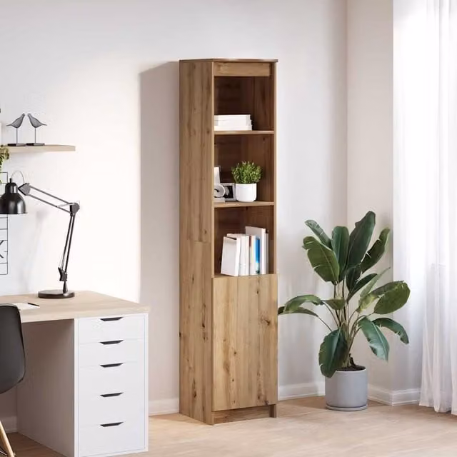 Berkfield Home Artisan Oak Highboard in Brown, W/D/H: 37.5 x 35 x 180 cm