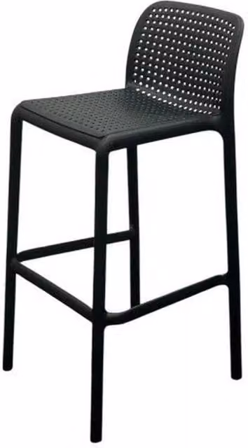PAWNORA Black Matt Stackable Modern Bar Stool