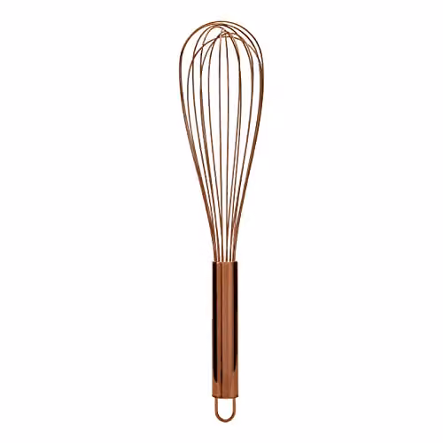 Premier Housewares Stainless Steel Hand Whisk in Rose Gold Finish, W/D/H: 8 x 8 x 39 cm