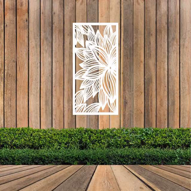 Laser Hut Fox Mint Metal Wall Art in White and Black