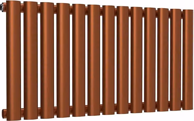 Lux Heat Oval Horizontal Steel Radiator in Bronze, W: 78 cm, H: 40 cm, D: 4 cm