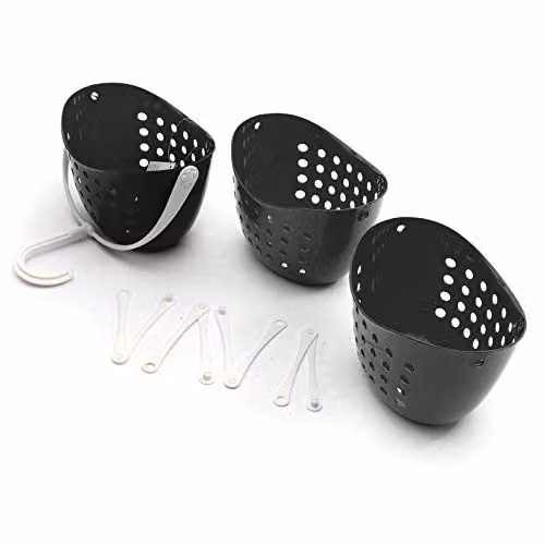 Premier Housewares 3-Tier Rustproof Hanging Shower Caddy in Black, H 83 cm x W 23 cm x D 17 cm – 3