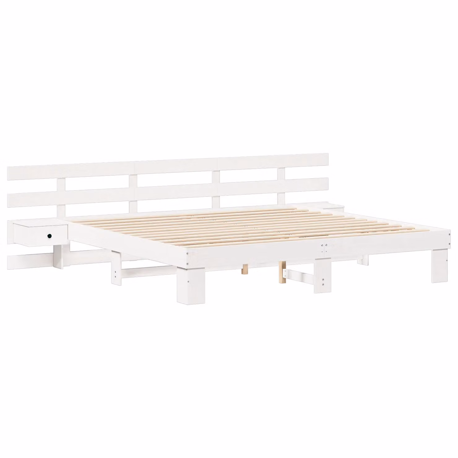 Berkfield Home Modern White Solid Wood Bed Frame with Drawers W/D/H: 180 x 200 cm – 2