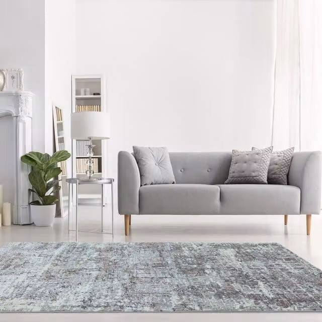 The Rug Shop UK Modern Abstract Grey Easy To Clean Area Rug W: 200 cm, D: 290 cm – 1