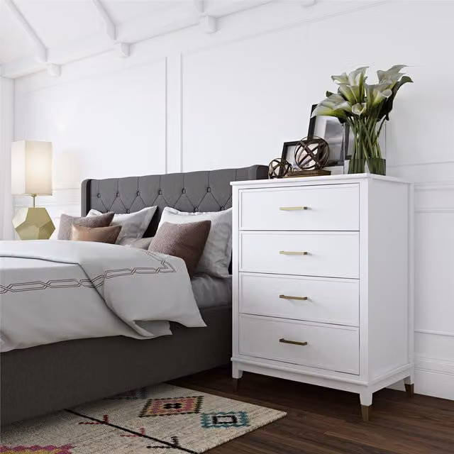 CosmoLiving Westerleigh 4 Drawer Dresser in White