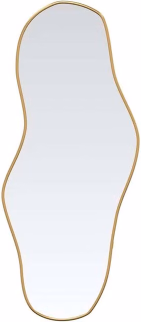 Berkfield Home Minimalist Rectangular Wall Mirror in Gold, W: 60 cm, H: 25 cm