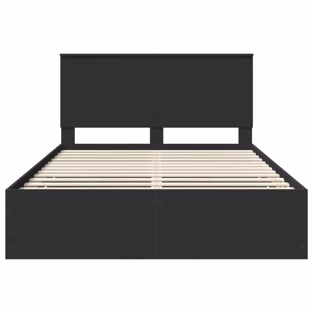Berkfield Home Modern Bed Frame with Drawers in Black, W/D/H: 140 x 190 cm, Engineered Wood – 4
