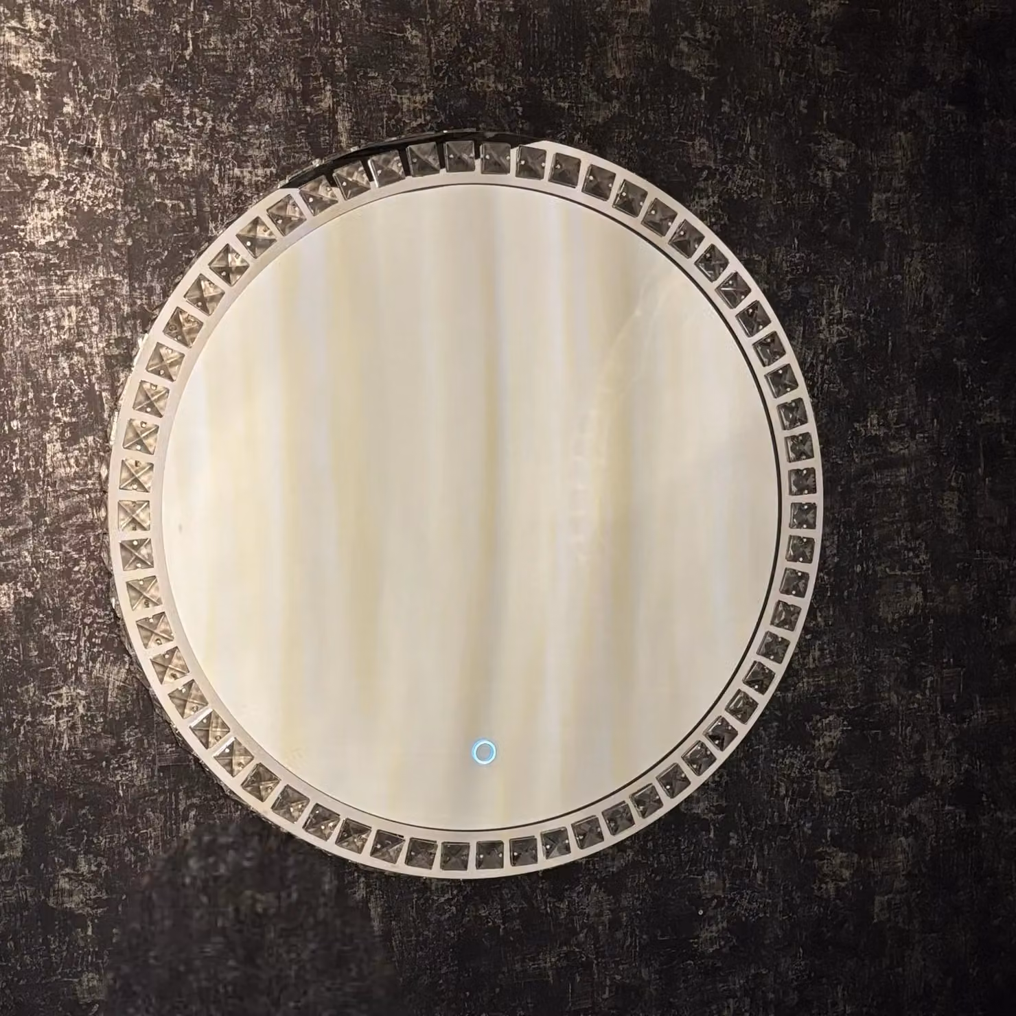 CGC Lighting Ariella Round Crystal LED Mirror Light in Silver, Diameter: 60 cm – 4
