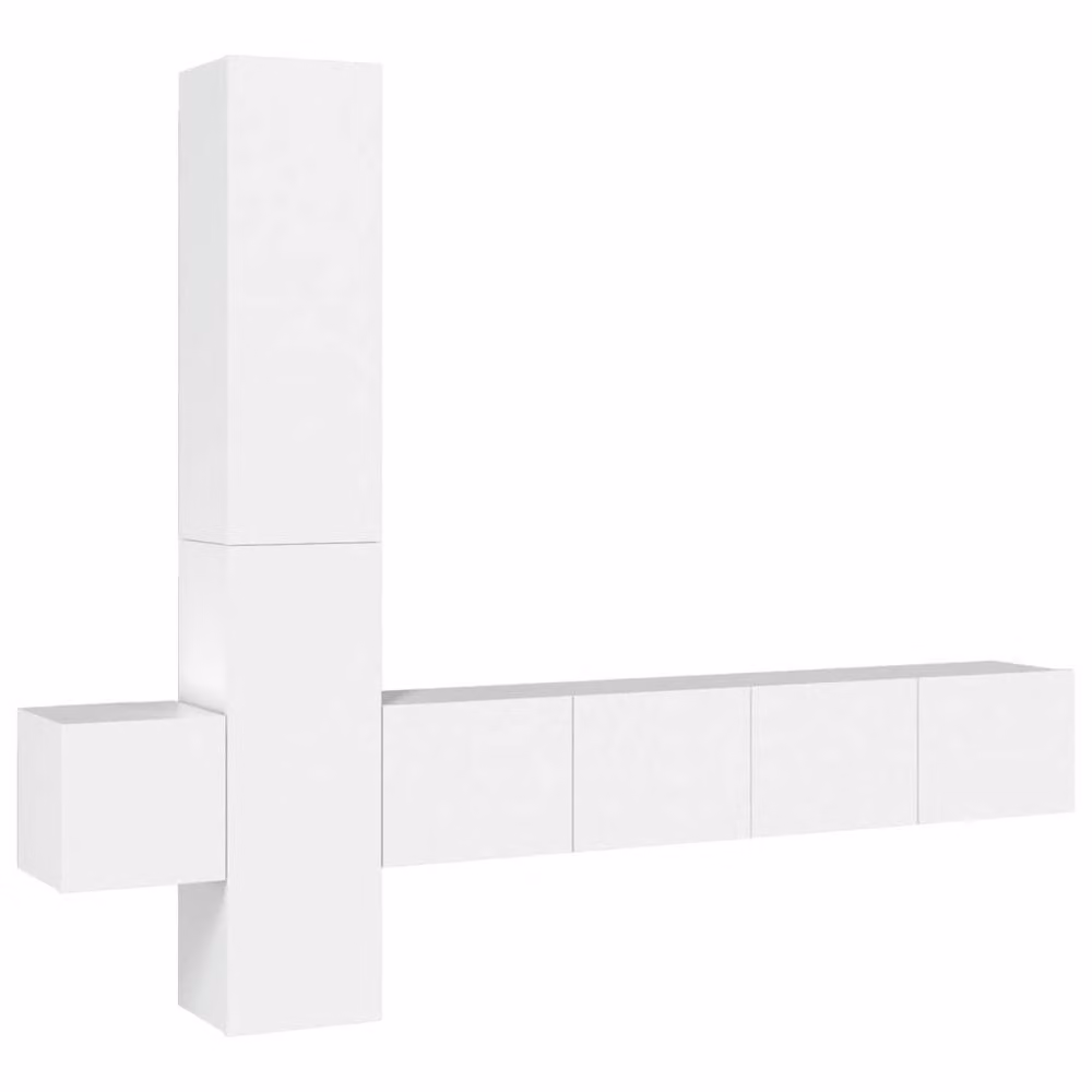 Berkfield Home 5 Piece White Engineered Wood TV Cabinet Set – 2