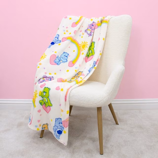 Character World Care Bears Official Fleece Blanket, Multicolour, W/H: 100 x 150 cm