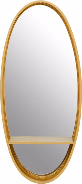 Orsina Avento Minimalist Oval Metal Wall Mirror in Gold – 1