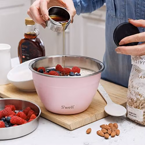 S'well Pink Salad Bowl Kit with Condiment Container and Removable Tray, 1.9l – 4