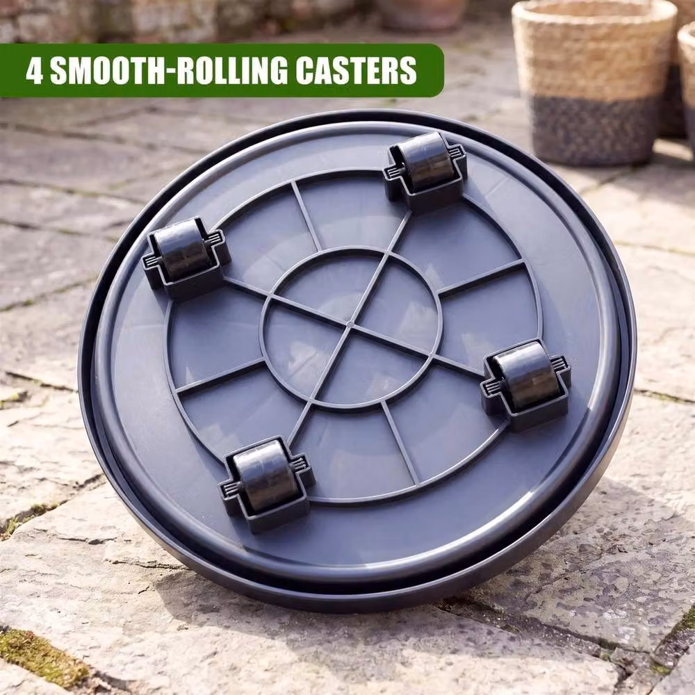 NESTLUNE Black Rolling Plant Caddy Pot Trolley with Wheels – 5