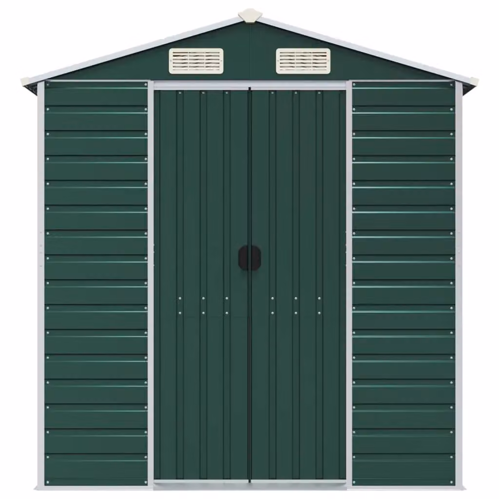 Berkfield Home Green Galvanised Steel Garden Shed W/D/H: 191 x 555 x 198 cm – 3