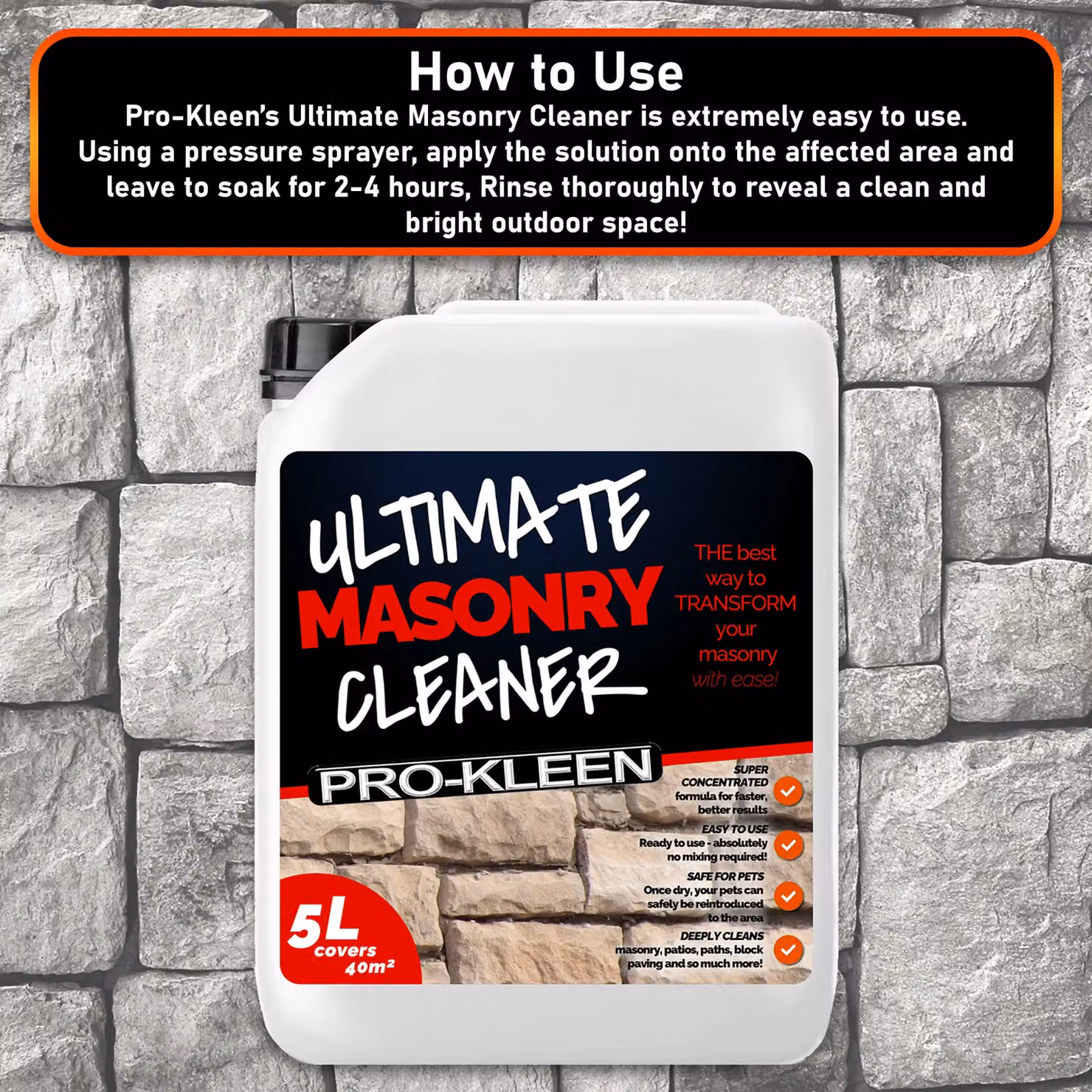 ProKleen Ultimate Masonry Cleaner 5L Concentrated Formula in Clear – 4