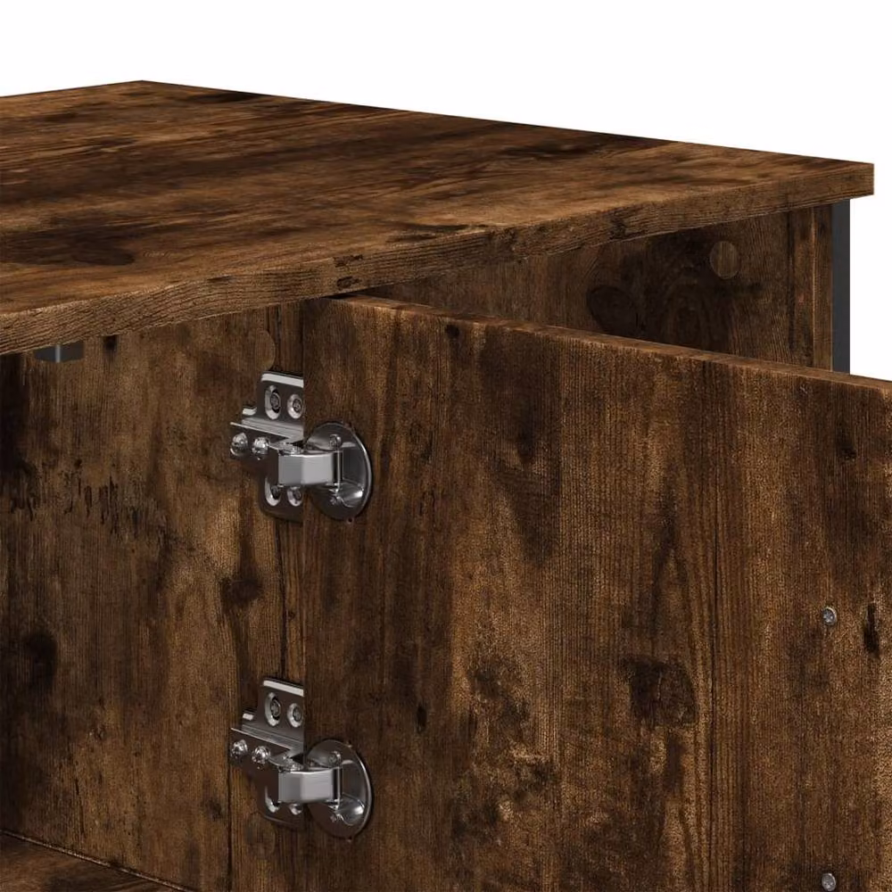 Berkfield Home Durable Smoked Oak Coffee Table in Brown, W/D/H: 100 x 51 x 40 cm – 5