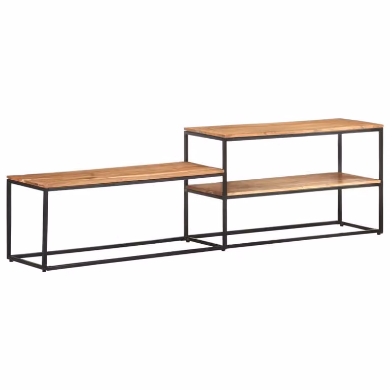 Berkfield Home Industrial TV Cabinet in Brown Solid Acacia Wood, W/D/H: 180 x 30 x 50 cm