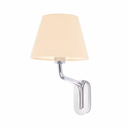 Netlighting Eterna Wall Light with Beige Fabric Shade and Chrome Metal Finish, E27