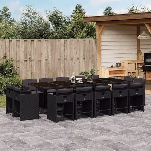 Berkfield Home Garden Dining Set in Black