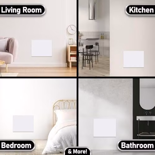 MYLEK 1000W White Slimline Wall Mounted Aluminium Electric Panel Heater, W/H: 50 x 42.5 cm – 4