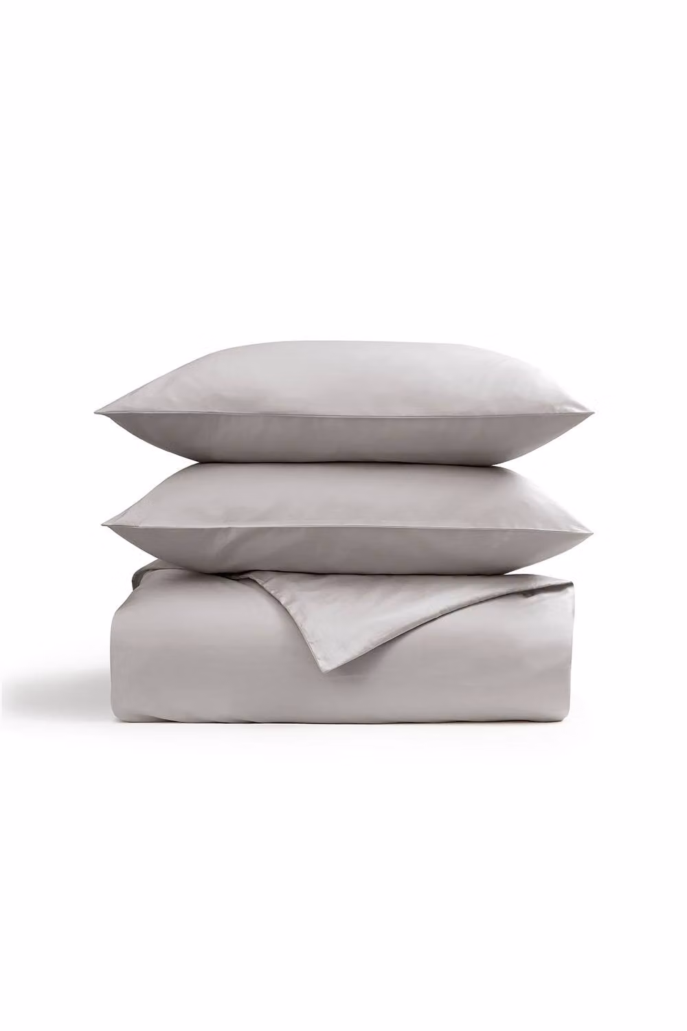 Christy 400 Thread Count Mako Satin Cotton Duvet Cover and Pillowcase Set in Silver Grey, Duvet Cover: 200 x 200 cm, Pillowcase: 50 x 75 cm – 2