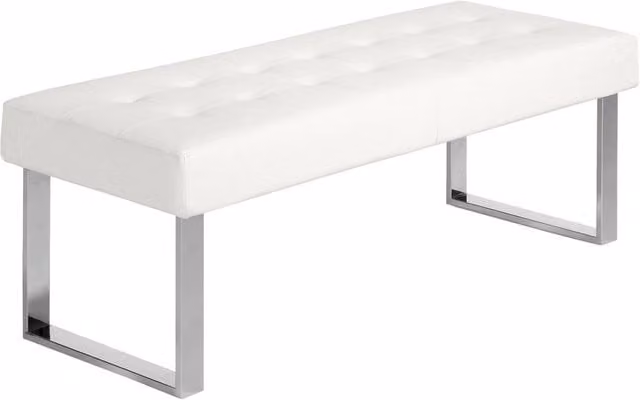 Angel Cerdá White Synthetic Leatherette Modern Bench, W/D/H: 120 x 45 x 42 cm – 1