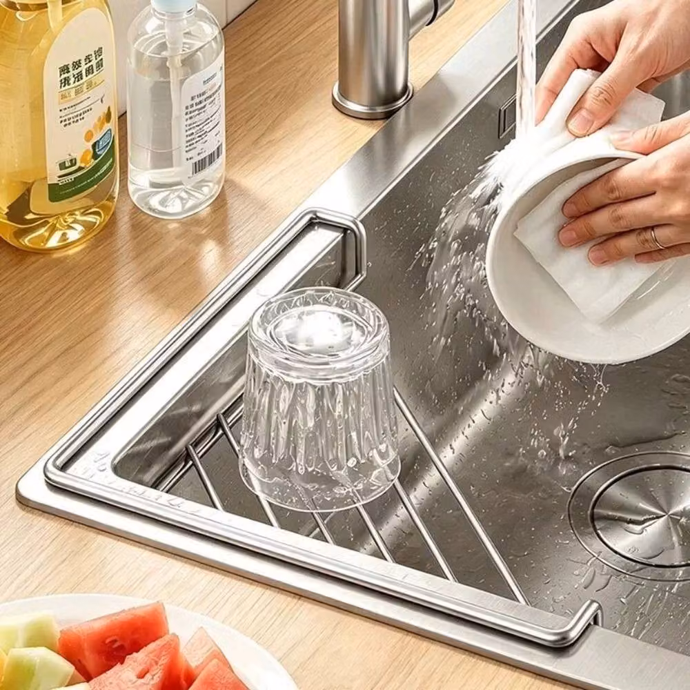 PAWNORA Stainless Steel Sink Corner Rack in Silver – 4
