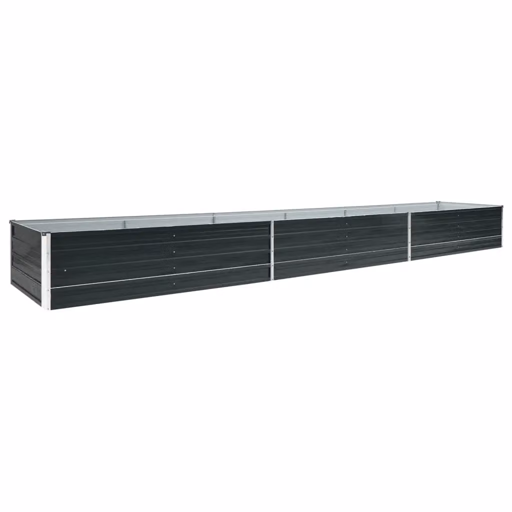 Berkfield Home Garden Galvanised Steel Raised Bed in Anthracite Black, W: 480 cm, D: 80 cm, H: 45 cm – 2