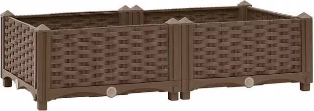 Berkfield Home Brown Polypropylene Raised Bed W: 80 cm, D: 40 cm, H: 23 cm