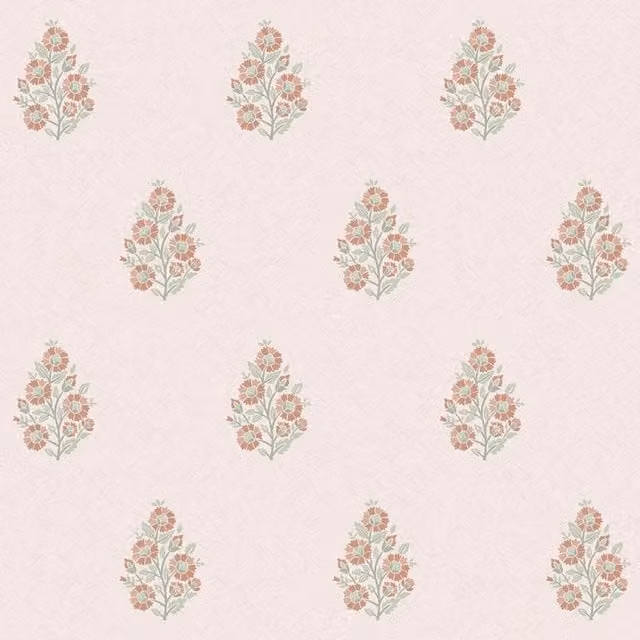 I Love Wallpaper Posy Botanical Floral Wallpaper in Vintage Pink and Sage