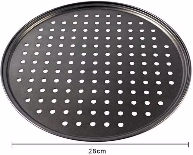 FLAVORA Non-Stick Round Pizza Tray, 24 cm, Grey – 1