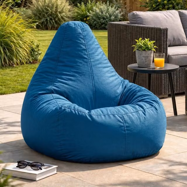 ICON Dalton High Back Adult Gaming Bean Bag Chair for Indoor and Outdoor Use in Petrol