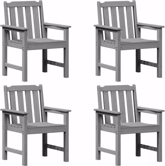 Berkfield Home Set of 4 Garden Dining Chairs in Light Grey, W/D/H: 65.5 x 55.5 x 88 cm – 1