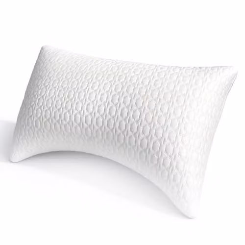 Lavio Cooling Adjustable Shredded Memory Foam Side Sleeper Pillow with Removable Bamboo Fibre Cover, White, W: 74 cm, D: 48 cm