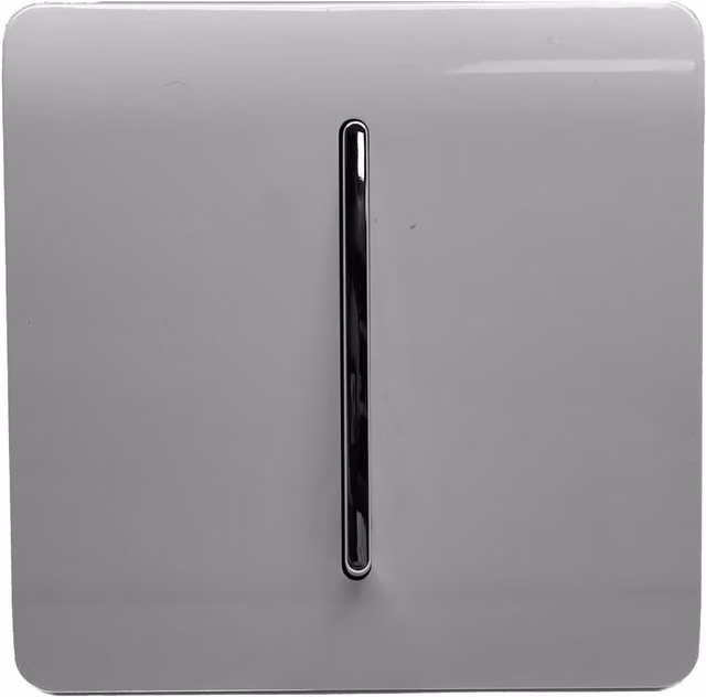 Trendi Switch 1 Gang 2 Way Screwless 10 Amp Light Switch in Light Grey