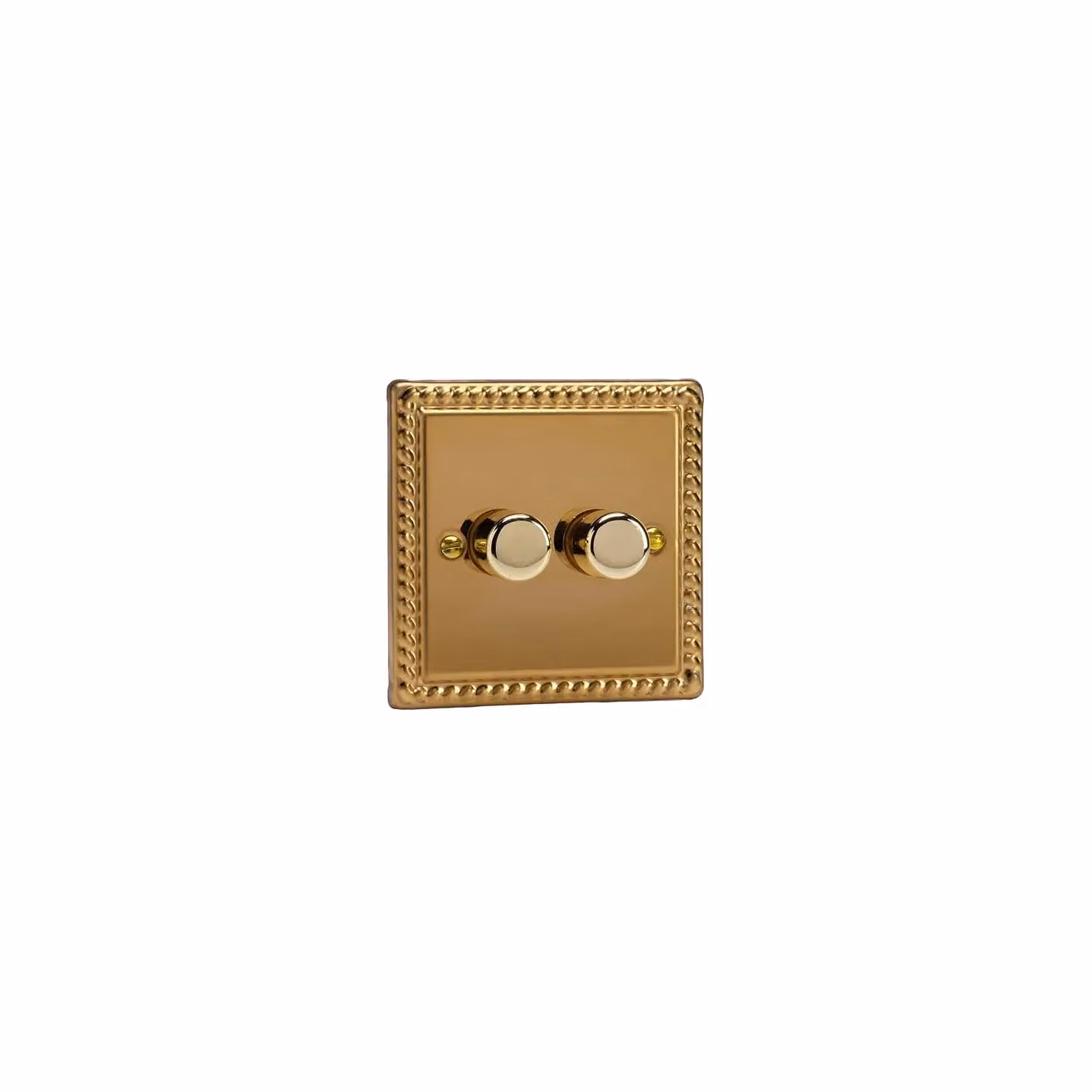 Varilight JGP252 Classic V-Pro Georgian Brass 2-Gang LED Trailing Edge Dimmer in Yellow/Gold – 2