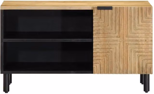 Berkfield Home Brown Mango Wood TV Cabinet W: 80 cm, D: 31.5 cm, H: 46 cm