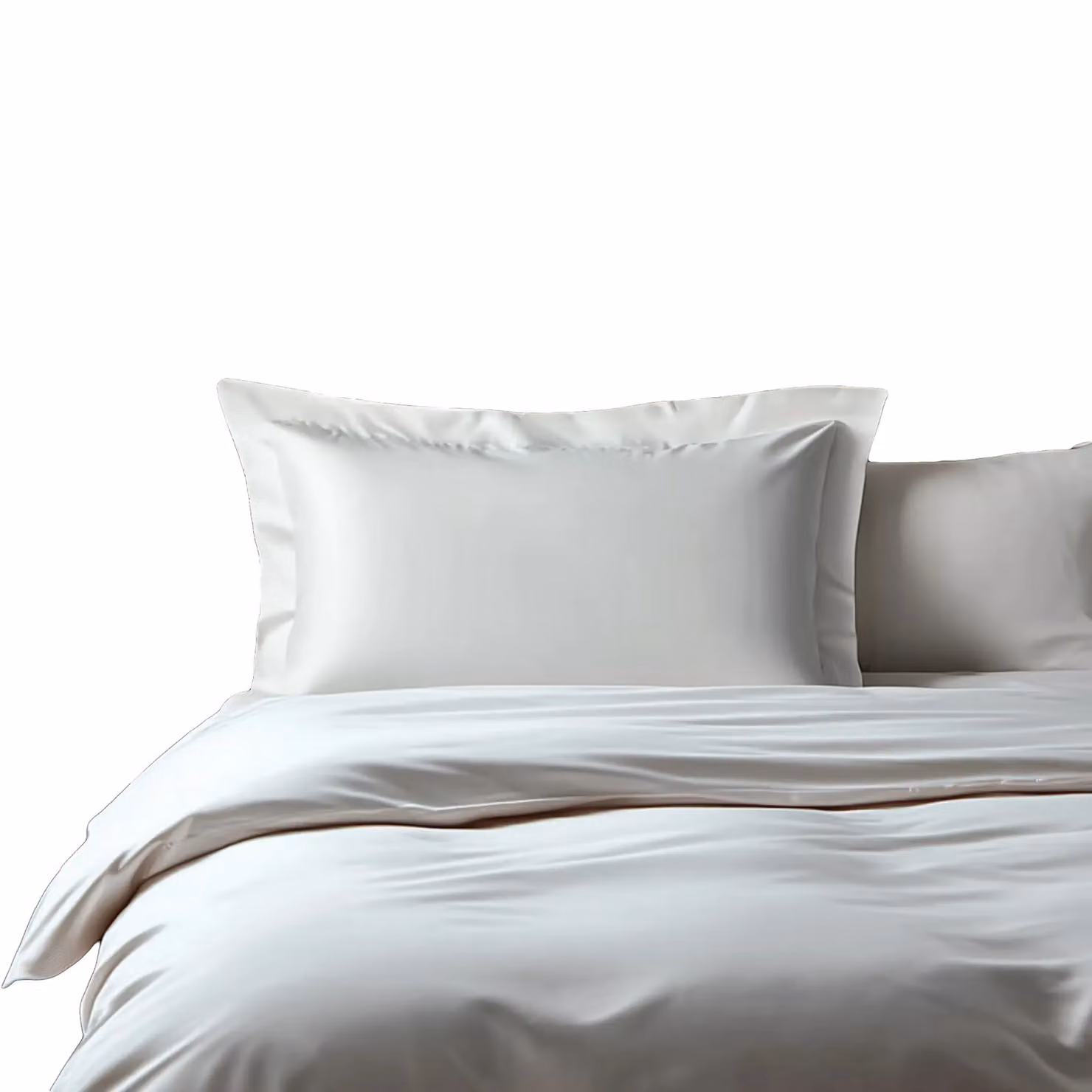Snug City Luxury 400TC Mako Sateen Cotton Oxford Pillowcase Pair in White, Standard Size – 2