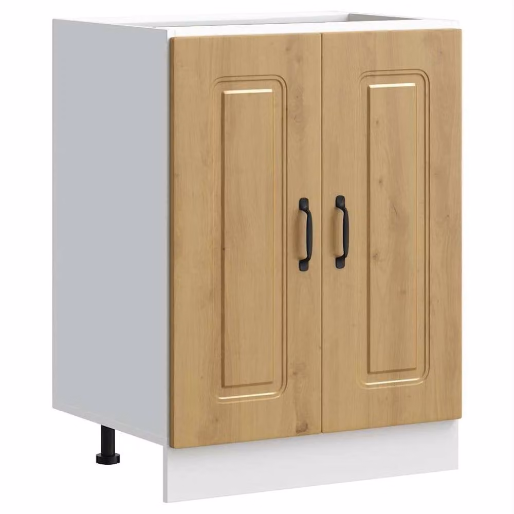 Berkfield Home Kalmar Artisan Oak Sink Base Cabinet, Brown, W: 60 cm, D: 46 cm, H: 81.5 cm – 1