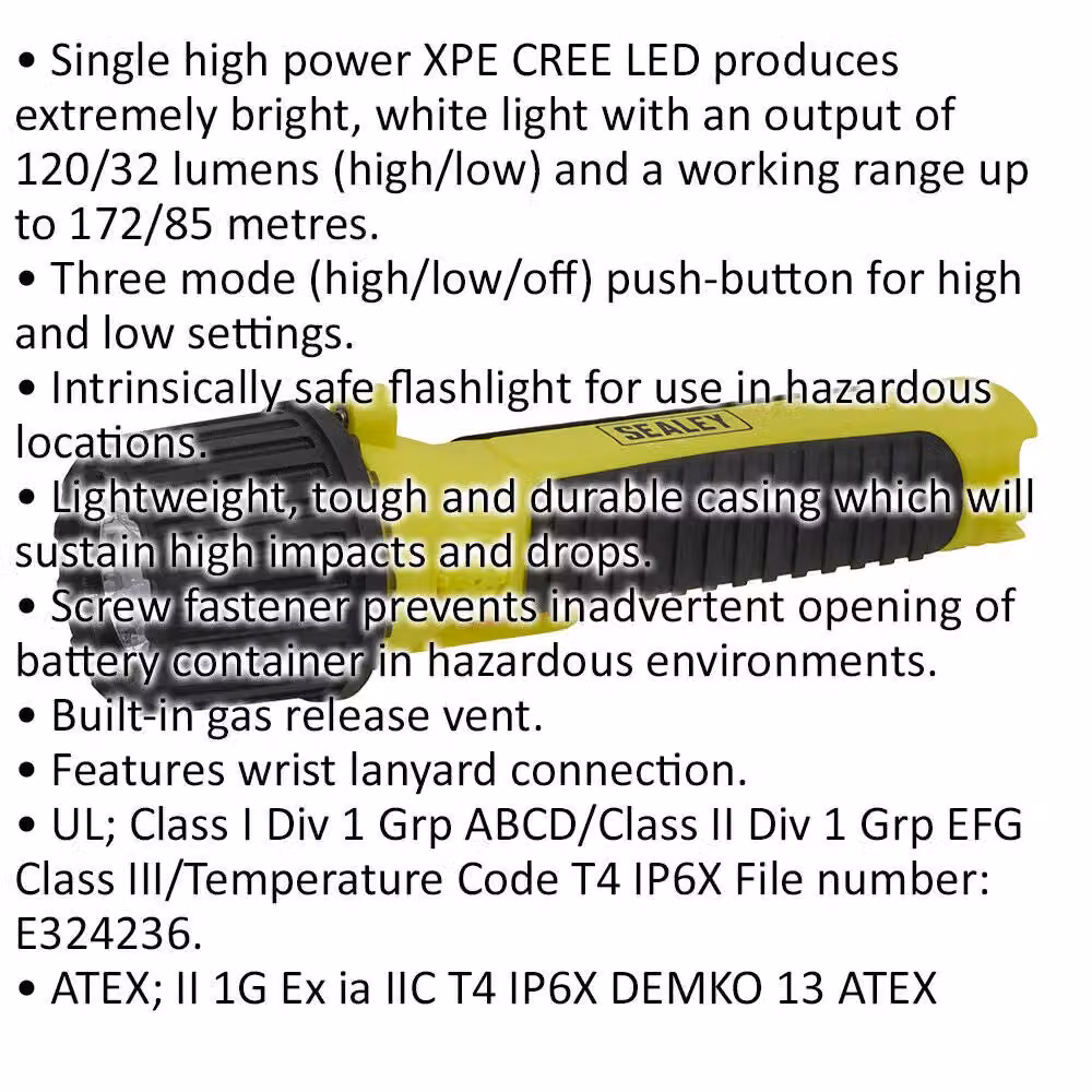 Loops High Power LED Intrinsically Safe Battery Powered Flashlight in Yellow and Multicolour – 2