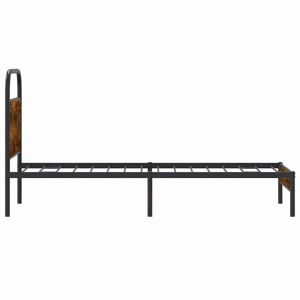 Berkfield Home Elegant Bed Frame in Smoked Oak Brown, W/D/H: 80 x 200 cm – 4