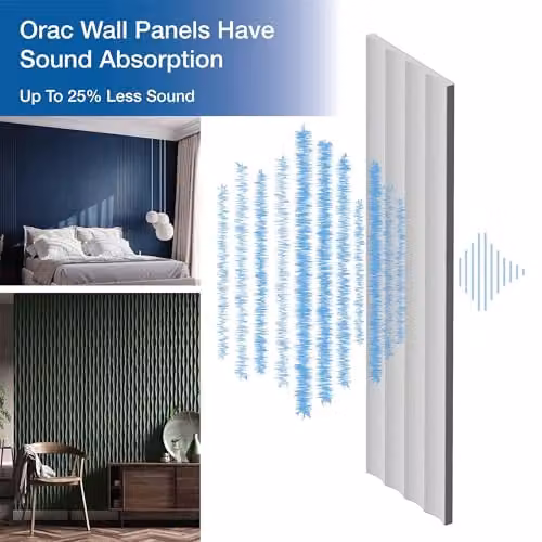 Orac Decor WX211 Modern 3D Wall Panel, White, H x W x D: 200 x 25.5 x 1.7 cm – 2