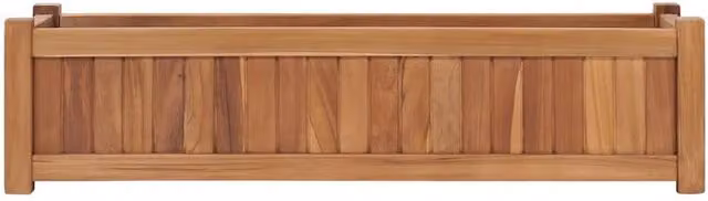 Berkfield Home Solid Teak Wood Raised Bed in Brown, W/D/H: 100 x 30 x 25 cm