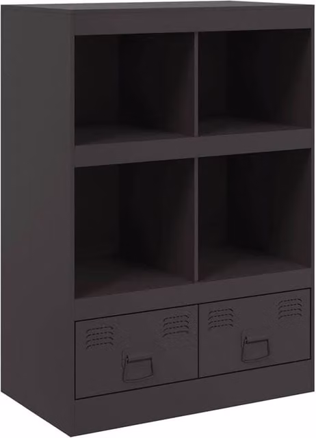 Berkfield Home Matt Black Steel Highboard W/D/H: 67 x 39 x 95 cm