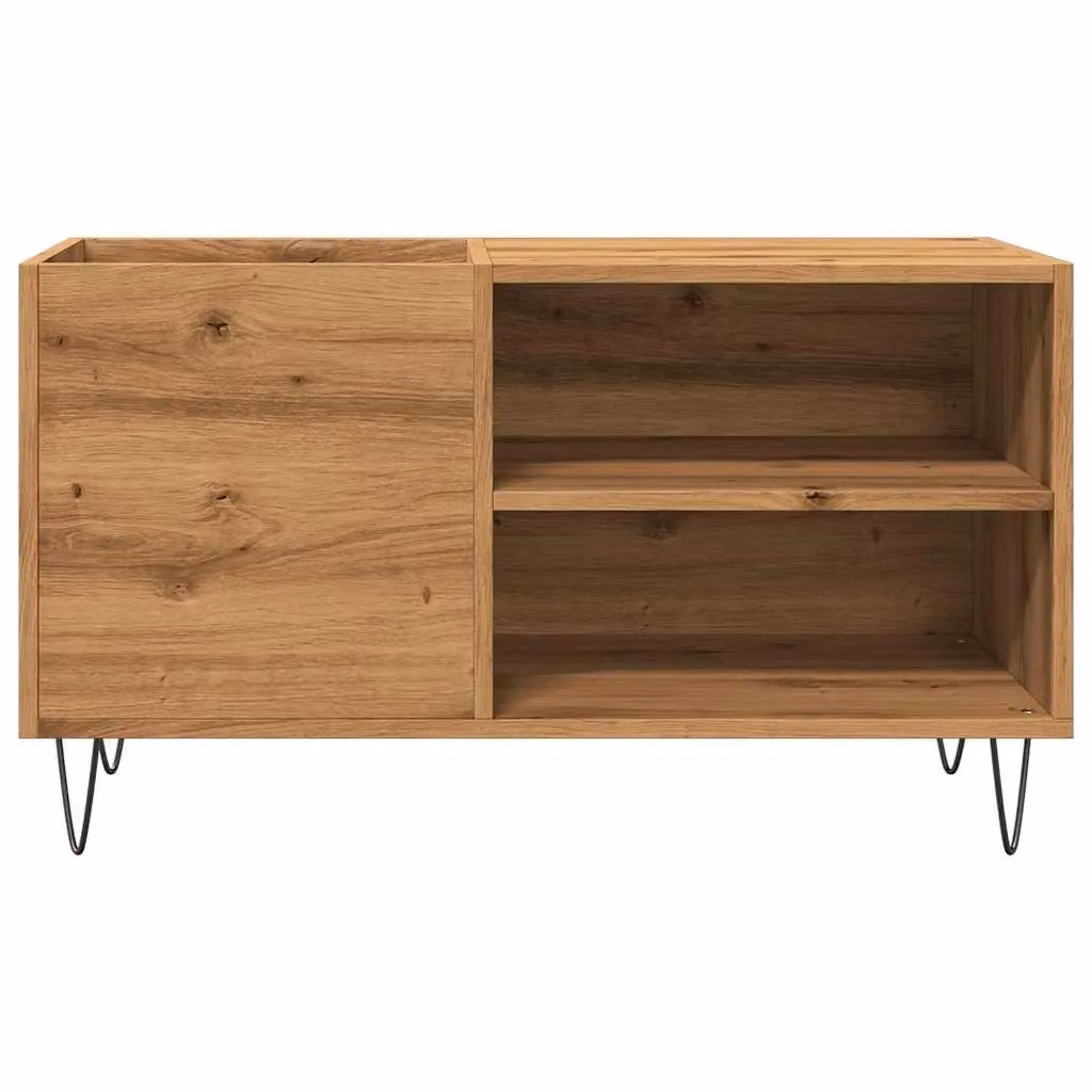Berkfield Home Artisan Oak Record Cabinet in Brown, W: 84.5 cm, D: 38 cm, H: 48 cm – 2