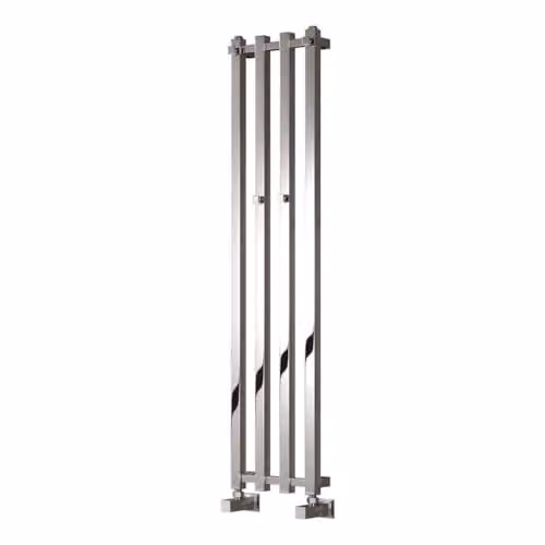 Reina Todi Chrome Designer Heated Towel Rail in Silver, W/D/H: 120 x 10.8 cm